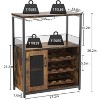 Wine Bar Rack Cabinet - Detachable Wine Rack, Industrial Coffee Bar, Farmhouse Sideboard & Buffet with Storage, for Bar Kitchen Dining Living - 2 of 4