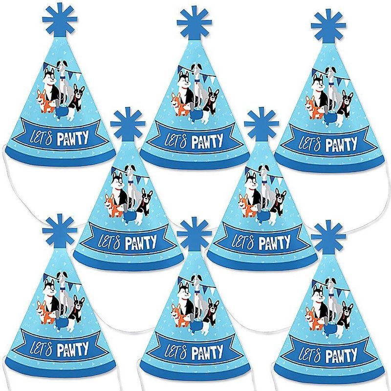 Big Dot of Happiness Pawty Like a Puppy - Mini Cone Dog Baby Shower or Birthday Party Hats - Small Little Party Hats - Set of 8, 1 of 9