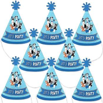Big Dot of Happiness Pawty Like a Puppy - Mini Cone Dog Baby Shower or Birthday Party Hats - Small Little Party Hats - Set of 8