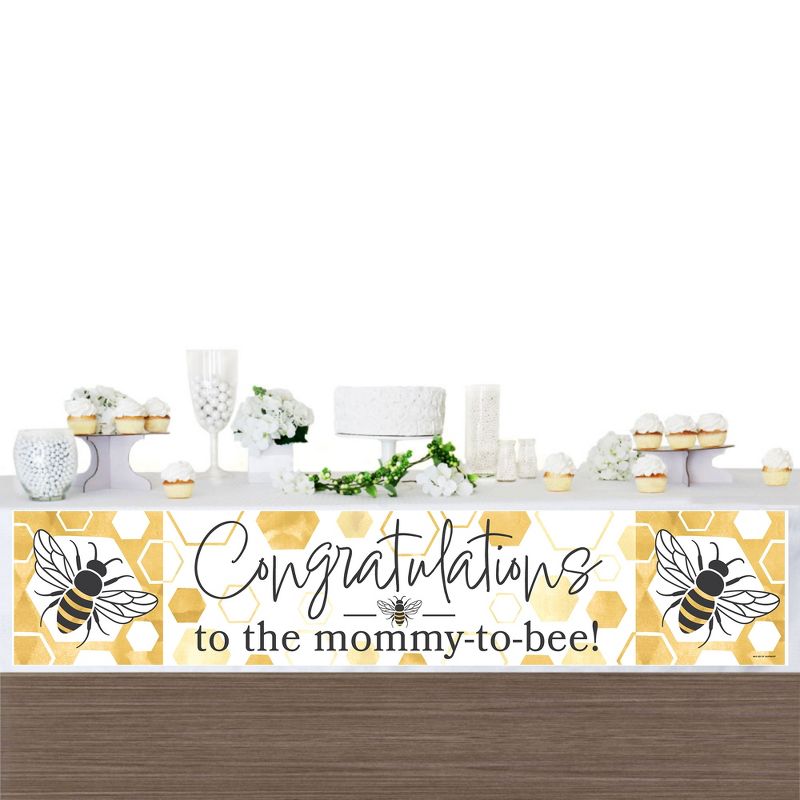 Big Dot of Happiness Little Bumblebee - Bee Baby Shower Decorations Party Banner, 3 of 8