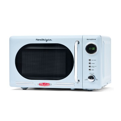 Nostalgia Retro 0.7 Cubic Foot 700-Watt Countertop Microwave Oven - Blue