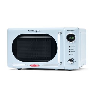 Nostalgia Retro 0.7 Cubic Foot 700-Watt Countertop Microwave Oven - Blue - 1 of 4