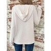 Clearlove Women's Long Sleeve Buttoned Pullover V-Neck Hoodie Drawstring Sweatshirt Shirt - 3 of 4