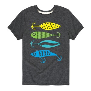Boys' - Instant Message - Fishing Lures Short Sleeve Graphic T-Shirt - 1 of 4