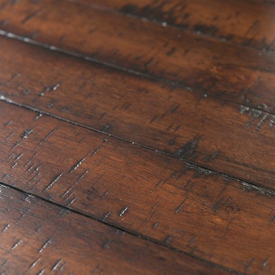 Rustic Walnut Queen Storage Bed with Drawers