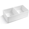 Gulches 33"x18"x10" Ceramic White Double Basin Farmhouse Rectangular Vessel Sink - 2 of 4