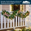 JOYFY PreLit 6/9 FT Christmas Garland with LED Lights, Timer and Ornaments, Artificial Holiday Decorations for Indoor Outdoor Xmas Holiday Door Decor - 2 of 4