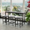 KWPZQEB Long Bar Table Set with 3 Stools, Modern Design Kitchen Dining Table, Industrial Tall Coffee Table and Stools for Party Room, Small Space, Pub - 3 of 4