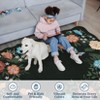 Modern Washable Area Rug, Soft Floral Floor Cover with Non Slip Backing, Low Pile Stain Resistant Floor Carpet for Living Room - 3 of 4