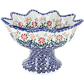 Blue Rose Polish Pottery P184 Manufaktura Pedestal Fruit Bowl