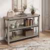 119 cm Narrow Farmhouse Console Table with Storage – 3-Tier Wooden Entryway Table, Long Foyer & Hallway Sofa Back Table for Majlis & Living Room - 4 of 4