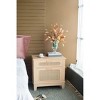 ORRD Bohemian Bedside Table with Cane Drawer, Coastal Style Nightstand with Pine Wood Veneer for Bedroom - 4 of 4
