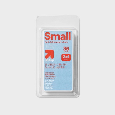 36ct Small Peel and Stick Labels - up&up™: Removable Adhesive Film, Reinforcement & Price Labels, White, 2"x4"