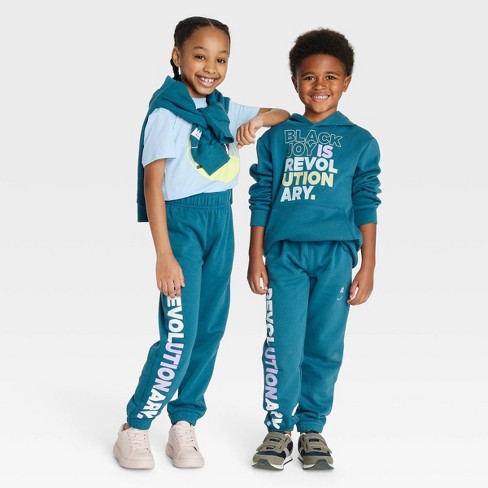 Black History Month Kids' Black Men Smile Joggers - Blue Xs : Target