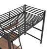 NicBex Metal Loft Bed  Twin/Full Size with Built-in Desk and Shelf,Loft Bed Frame for Kids Teens Adults - 4 of 4