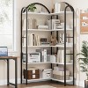 Jojoka 5-Tier L Shaped Arched Corner Bookshelf,68.5" Tall Industrial Metal Frame Display Rack for Living Room - 3 of 4