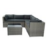 Nestfair 6pc Gray Wicker Outdoor Sectional Sofa Set Dark Gray - 2 of 4