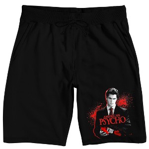American Psycho Norman Bates Character Logo Adult Black Sleep Pajama Shorts - 1 of 4