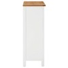 vidaXL Freestanding Wine Cabinet in Solid Oak Wood with Two Drawers and Four Shelves, Brown White - Accommodates 24 Wine Bottles - 4 of 4