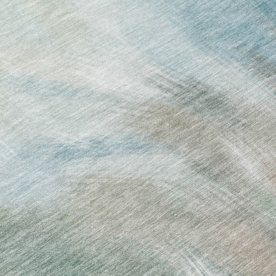 HomeRoots 5' X 8' Sky Blue And Ivory Abstract Washable Indoor Outdoor Area Rug