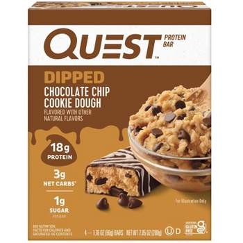 Quest Nutrition Protein Bars - Dipped Chocolate Chip Cookie Dough - 4ct