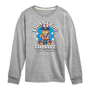 Boys' - Garfield - Want You To Have A Happy Fourth Long Sleeve Graphic T-Shirt - 1 of 4