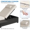 Outdoor Chaise Lounge Chairs Set of 2,  5 Position Adjustable Back Pool Sunbathing Recliner - 4 of 4