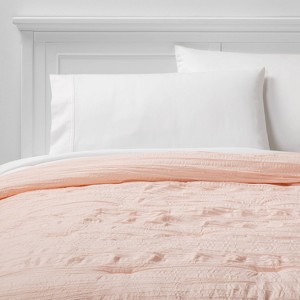 Twin/Twin XL Crinkle Texture Comforter Blush Peach - Room Essentials , Blush Pink