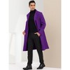 Lars Amadeus Men's Winter Single-Breasted Notched Lapel Long Overcoat - 4 of 4