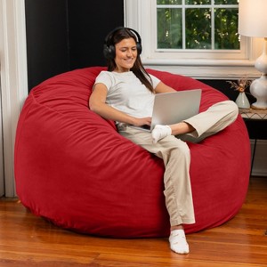 Jaxx 5 Foot Saxx - Large Round Bean Bag Chair for Adults - Lush Velvet - 1 of 3