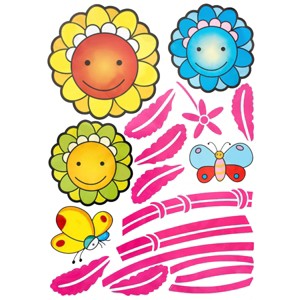 Slickblue Dancing Sunflowers Large Wall Decals 19.5"x27.0" – Bright and Cheerful Vinyl Stickers for Living Room - 1 of 3