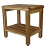 EcoDecors® Eleganto® 18" Teak Wood Shower Bench with Shelf in EarthyTeak Finish - 4 of 4