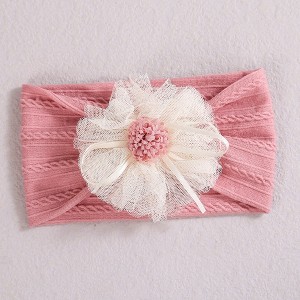 MyKids-Usa Baby Lace Floral Elastic Cotton Headband - 1 of 4