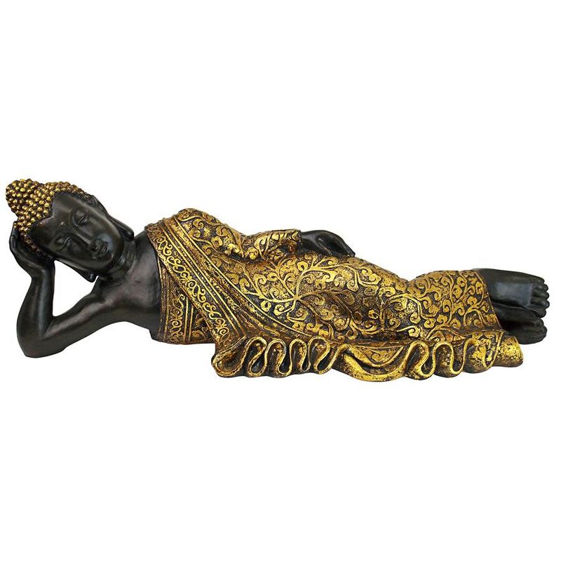 Design Toscano The Golden Kiss Reclining Buddha Statue, 3 of 7
