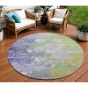 Artichoke Green Purple And Lilac Abstract Washable Indoor Outdoor Area Rug - 2 of 4