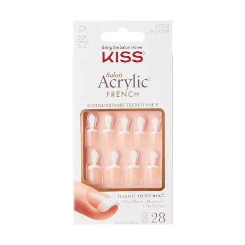 Kiss Acrylic French Manicure Fake Nails Sculpture Kit - Natural