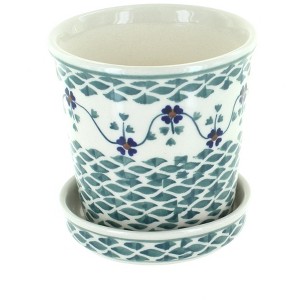 Blue Rose Polish Pottery P045 Manufaktura Flower Pot - 1 of 1