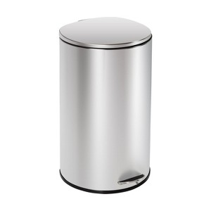 Honey-Can-Do 40L Semi Round Stainless Steel Step Trash Can - 1 of 4