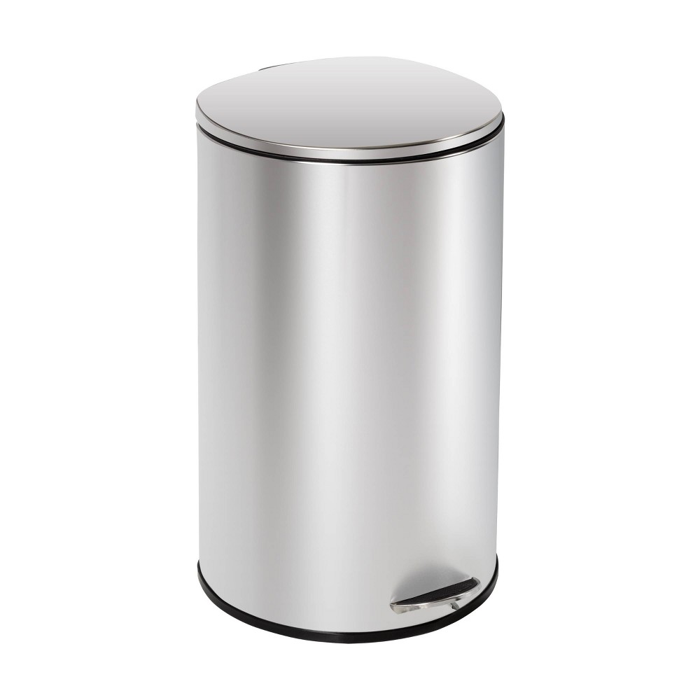 Photos - Waste Bin Honey-Can-Do 40L Semi Round Stainless Steel Step Trash Can