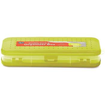 Stationery Box Large Capacity Stackable Design Anti-dirty Clear Kid Pencil  Box for School Yellow Plastic 