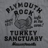 Mens Funny T Shirts Plymouth Rock Turkey Sanctuary Sarcastic Thanksgiving Graphic Tee For Men - Crazy Dog Men's T Shirt - 2 of 4