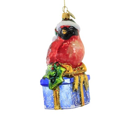 Huras Christmas Cardinal - 1 Glass Ornament 5.00 Inches - Ornament Red Bird  Ohio Santa - Hf785 - Glass - Red : Target