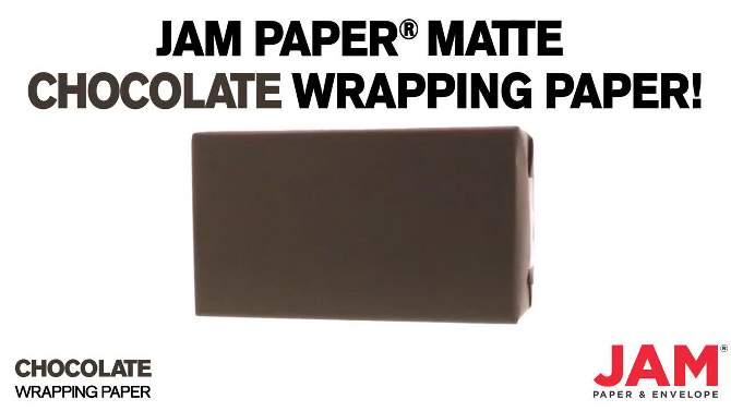 JAM Paper &#38; Envelope 2pk Matte Gift Wrap Roll Chocolate Brown, 2 of 7, play video