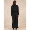 INSPIRE CHIC Women's Business Casual Outfit Notched Lapel Crop Jacket Wide Leg Pant Work Suits 2-Piece-Set - image 4 of 4