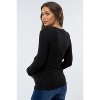 Pinkblush Black Brushed Knit Wrap Front Maternity Top - 3 of 4