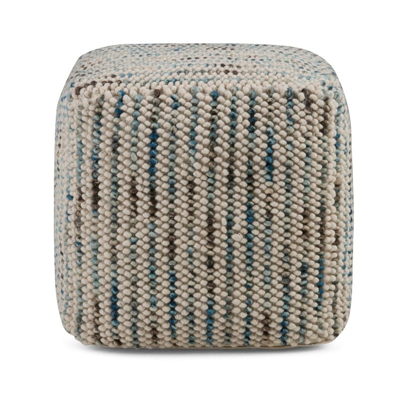 Malcolm Woven Cube Pouf Color Cotton and Wool - WyndenHall, 4 of 9