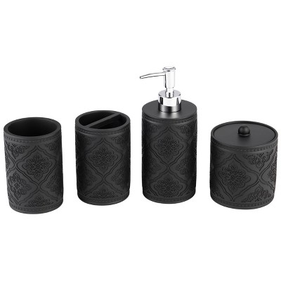 4pc Poliresin Arabesco Bathroom Accessory Set - Kralix
