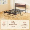 Queen Size Bed Frame with LED Lights and Charging Station, Queen Bed Frame with Storage Headboard, Noise-Free - 3 of 4