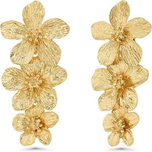 Gold Large Chunky Flower Statement Earrings for Women - 1 of 4