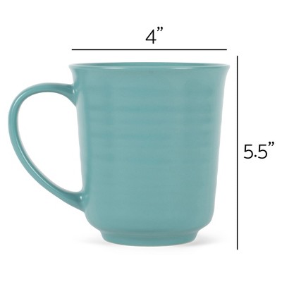 Turquoise Matte Ceramic Microwave Safe Coffee Mug Set of 4